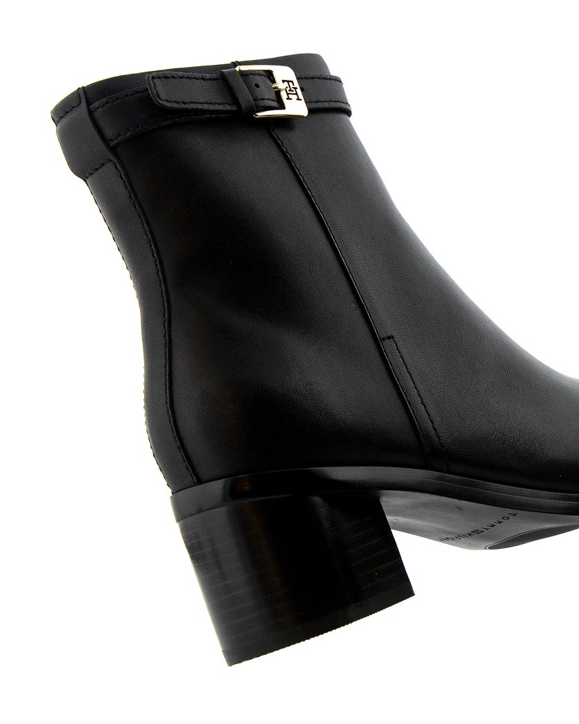 Tommy Hilfiger TH Buckle Riding Mid Heel Boot