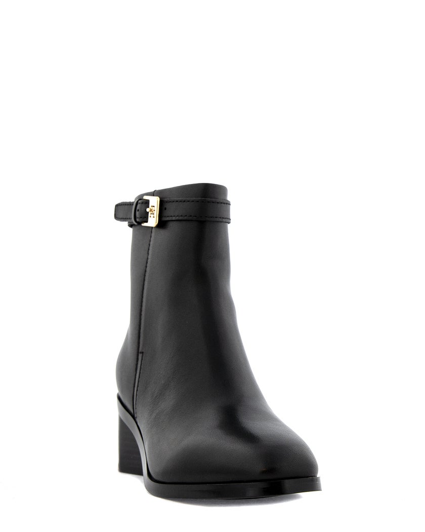 Tommy Hilfiger TH Buckle Riding Mid Heel Boot